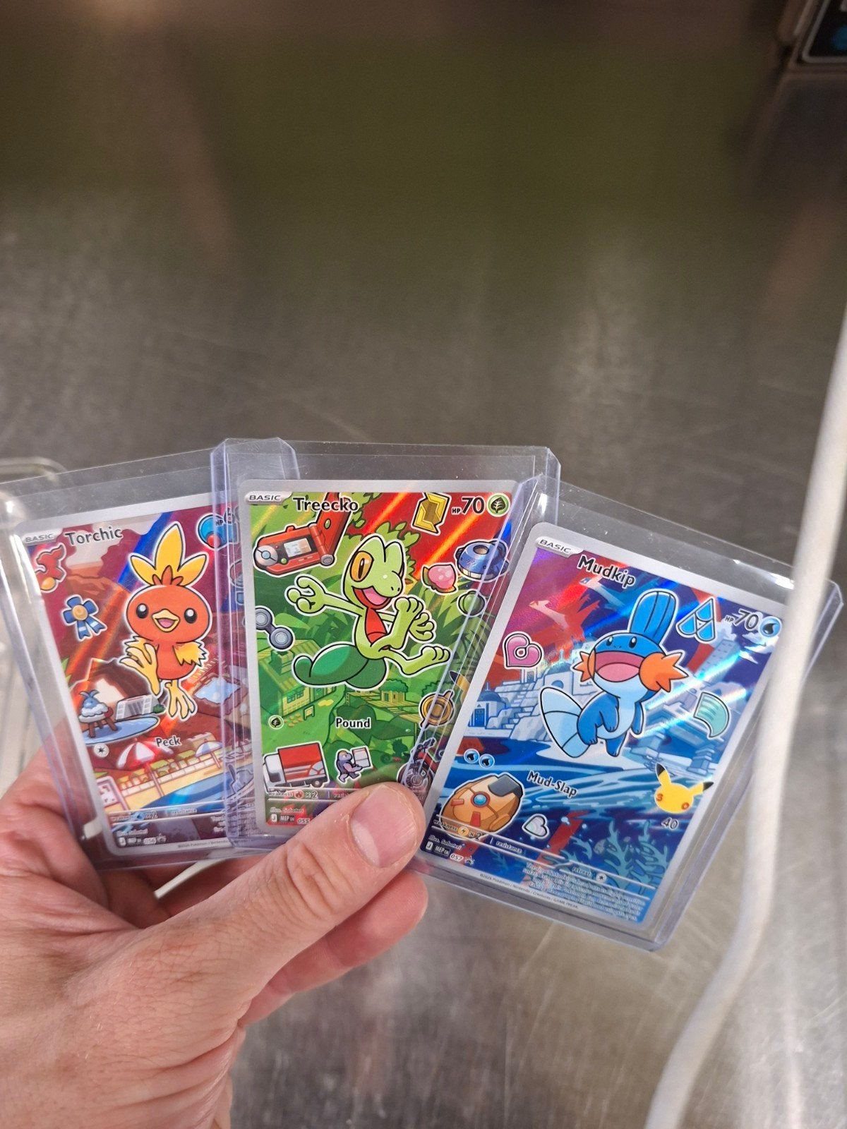 Gen 3 Starter Pokémon kaarten (Mudkip, Treecko, Torchic), Ophalen of Verzenden, Zo goed als nieuw, Meerdere kaarten
