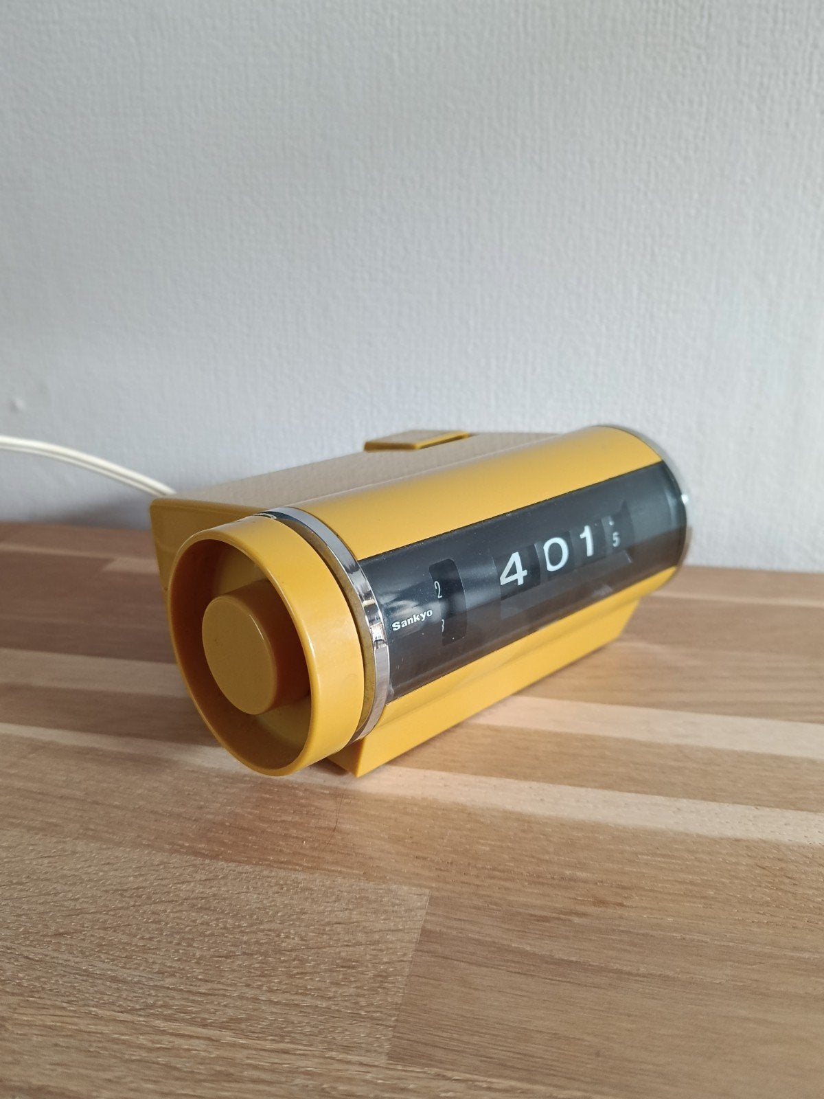 Retro Sankyo 401C Space Age roll clock wekker 1973, Ophalen of Verzenden