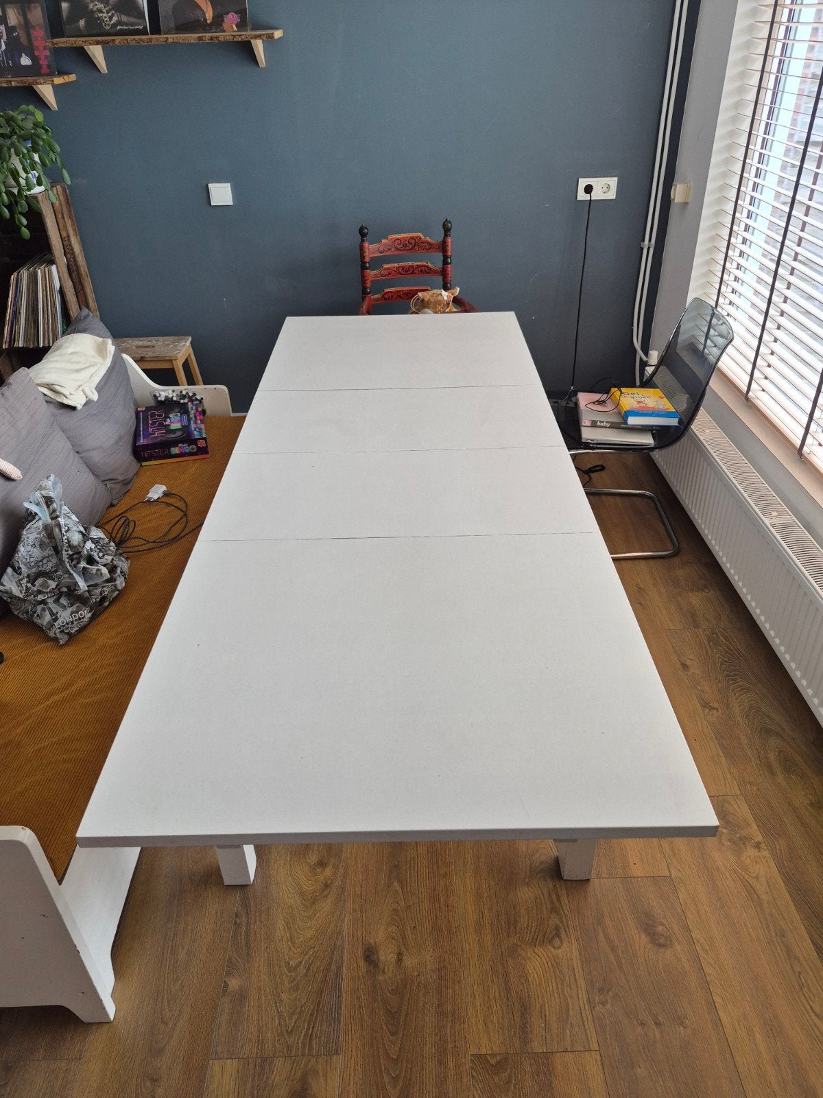Uitschuifbare eettafel wit - ideaal voor gezinnen, Ophalen, Gebruikt, Modern, functioneel, 200 cm of meer