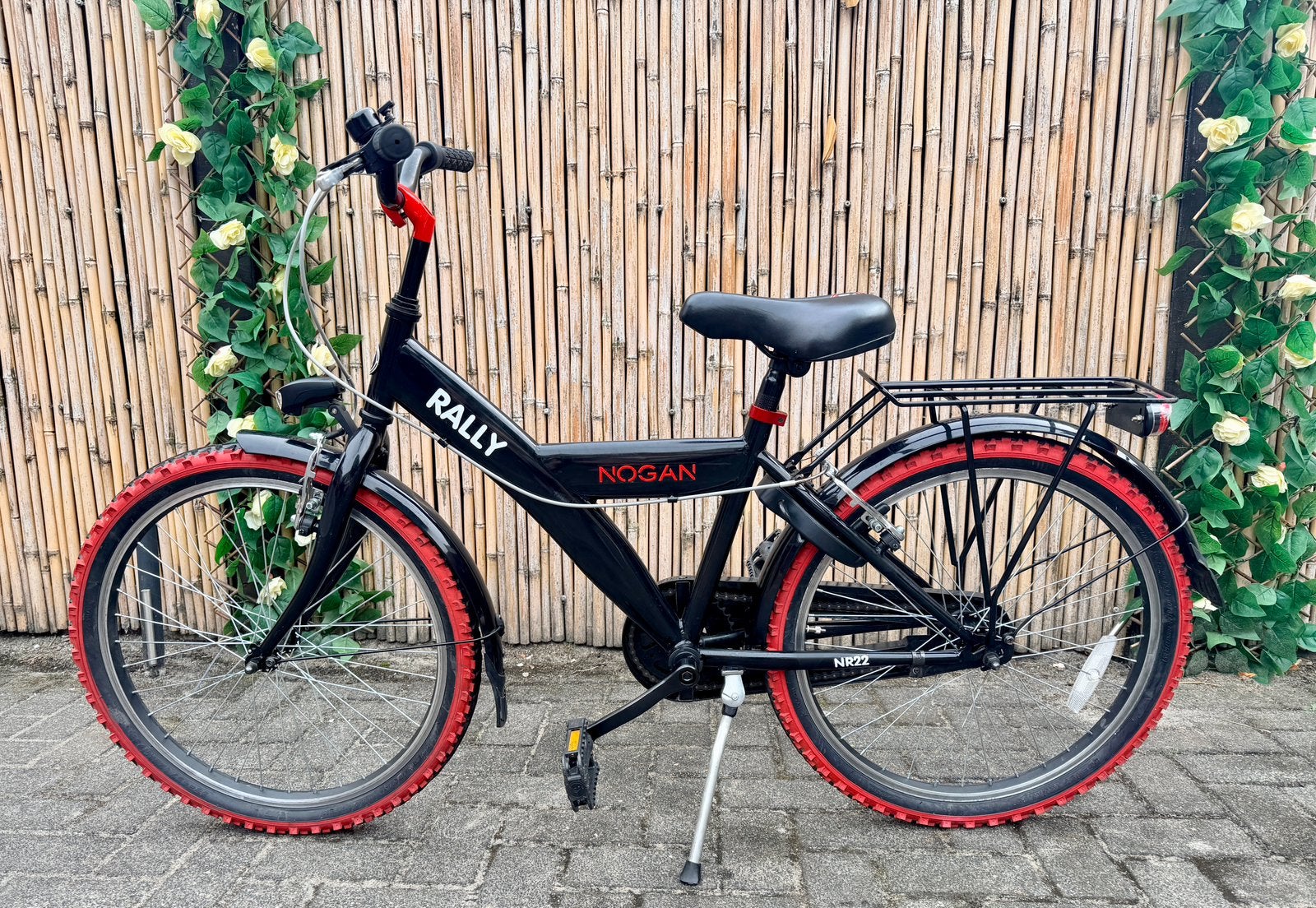Stoere Nogan Rally NR22 Jongensfiets – 22 inch" zwart/rood, Ophalen, Gebruikt, 22 inch, Handrem