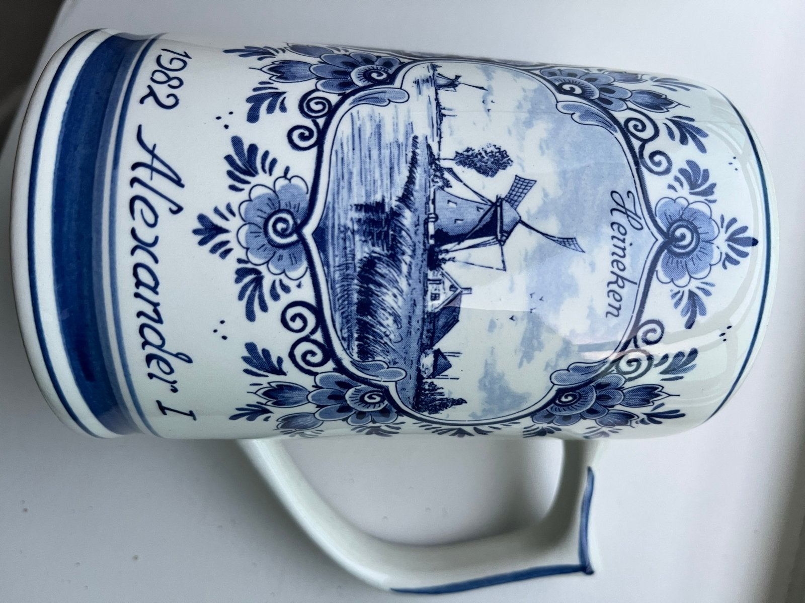 Delfts Blauw Heineken Bierpul 1982 Alexander I, Antiek en Kunst, Ophalen of Verzenden
