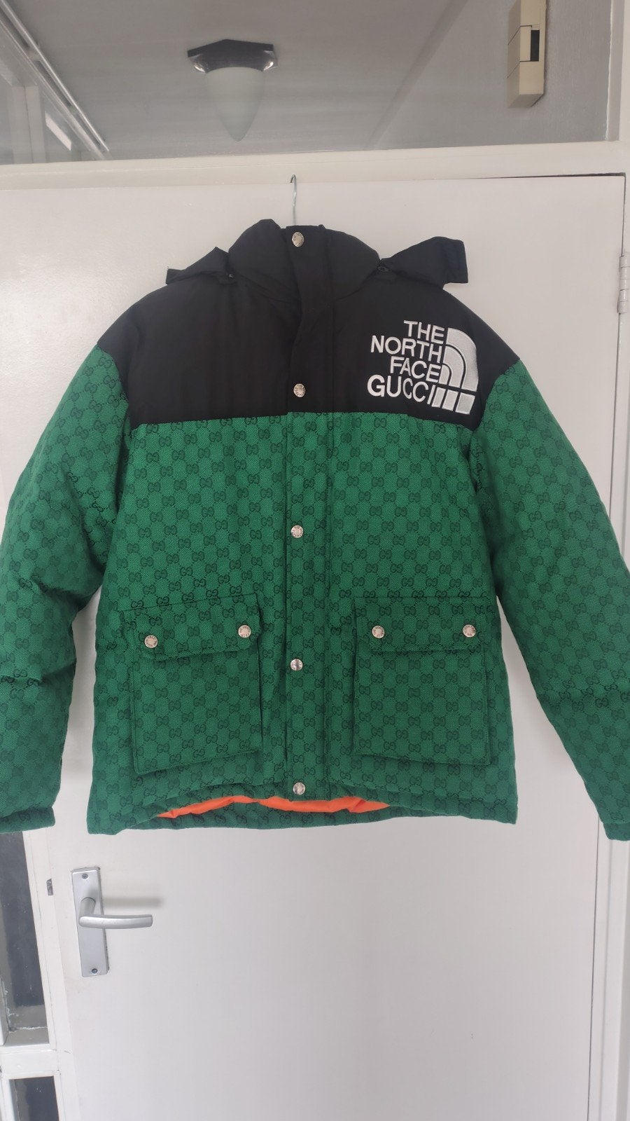 The North Face x Gucci Puffer Jas - Groen Monogram, Kleding | Heren, Jassen | Winter, The North Face x Gucci, Overige maten, Ophalen of Verzenden