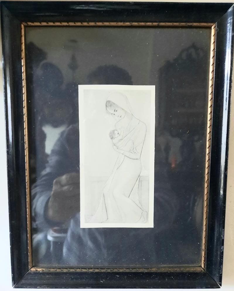 Prent litho van Jan Toorop madonna met kind.1927, Origineel, Ophalen of Verzenden, Overige onderwerpen, Lithografie