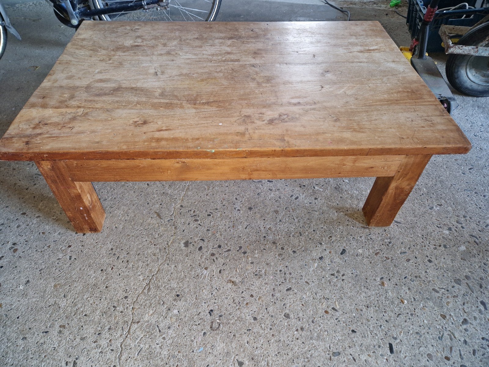 Teakhouten salontafel, Huis en Inrichting, Ophalen, Gebruikt, 100 tot 150 cm, .