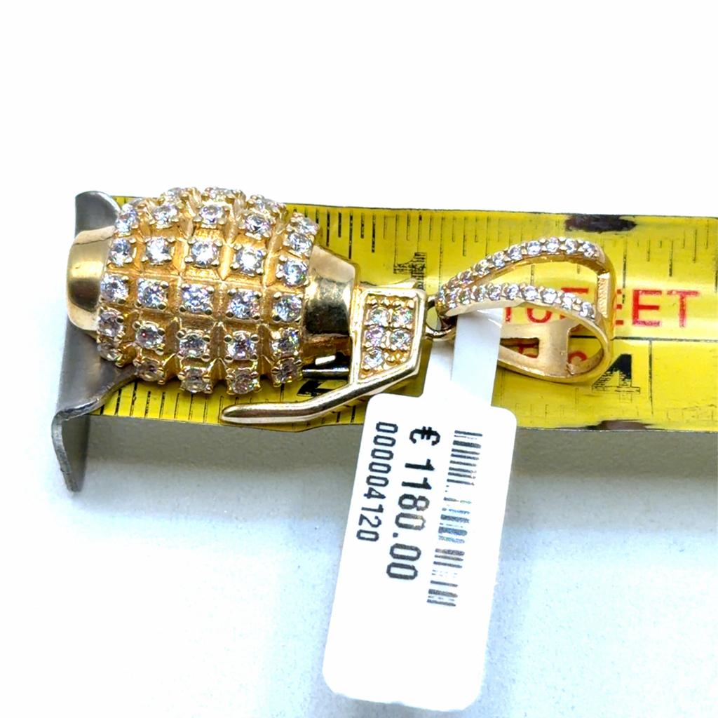 Gouden Granaat Hanger met stenen, Www.bredajuwelier.nl, Nieuw, Ophalen of Verzenden, Met edelsteen