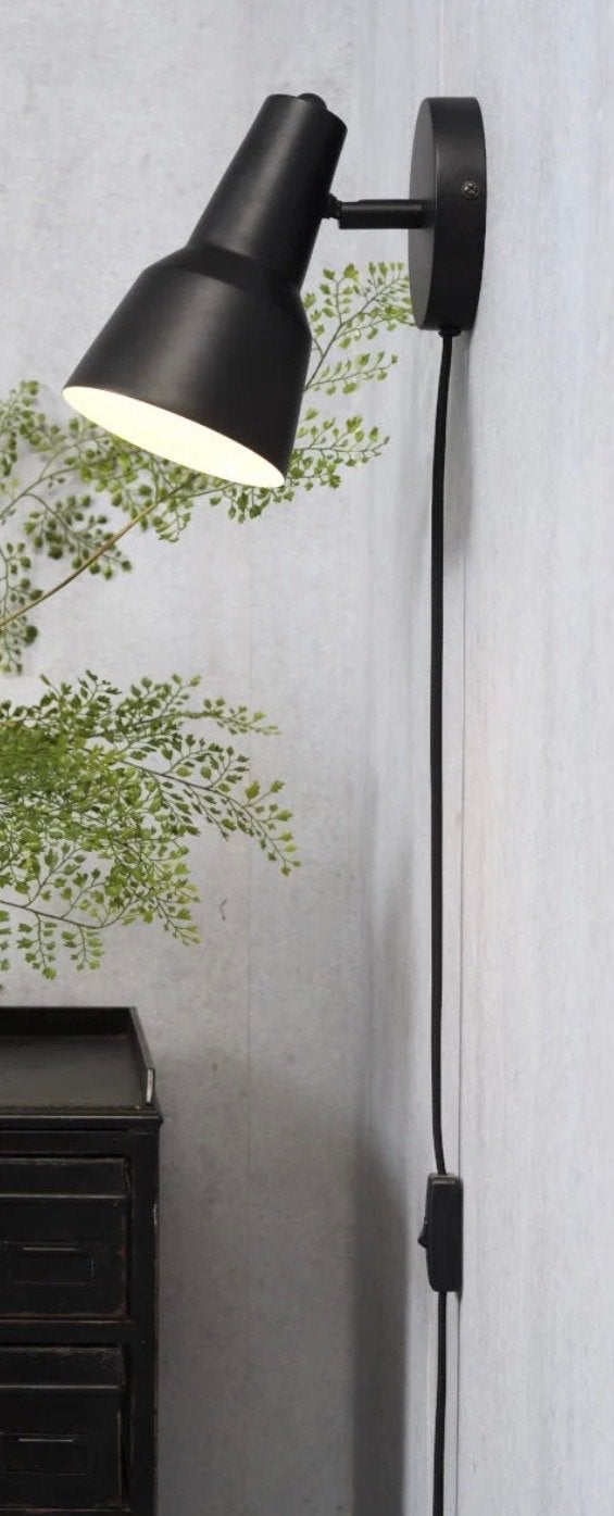 2x It's about RoMi Valencia wandlamp - zwart, Ophalen, Zwart, E14 (klein), Zo goed als nieuw