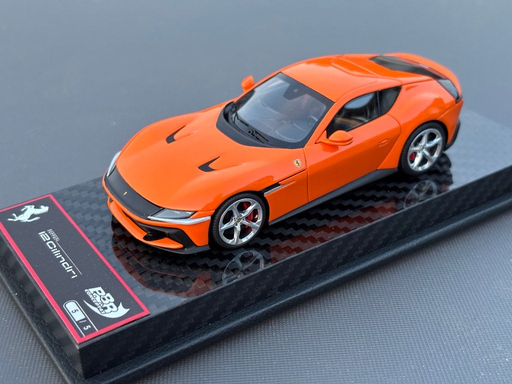 Ferrari 12 Cilindri "Honda orange" carbon BBR 1:43 NIEUW C4F, Overige merken, BBR, Auto, .