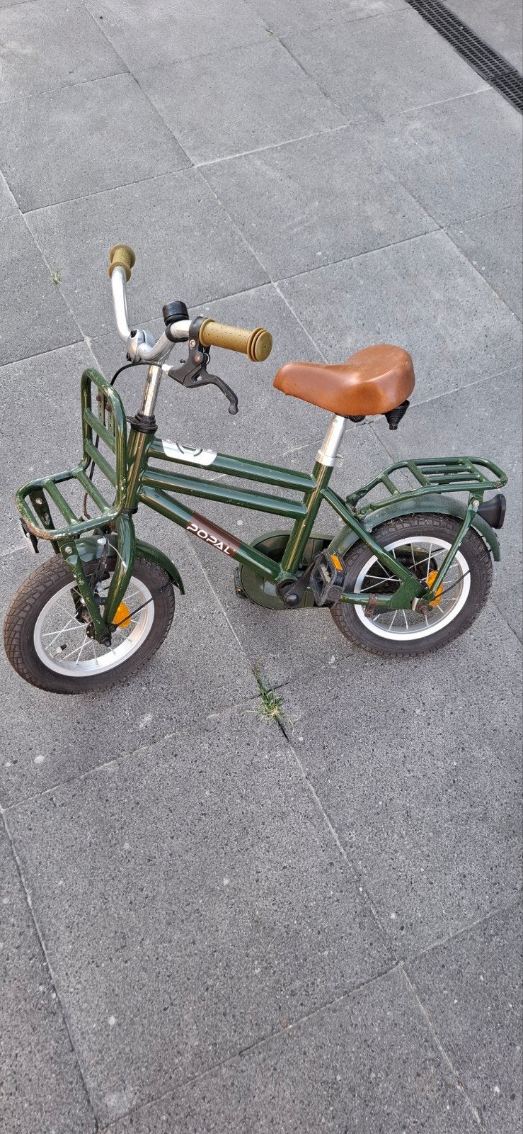 Popal kinderfiets 12 inch - groen, Gebruikt, Velgrem, Ophalen of Verzenden, Minder dan 16 inch