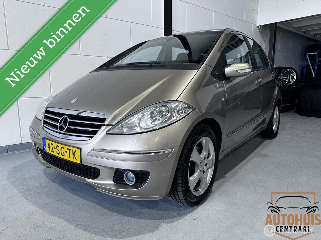 Mercedes A-klasse 150 Avantgarde*NwAPK*AUTOMAAT*, Zwart, 400 kg, Leder en Stof, Beige