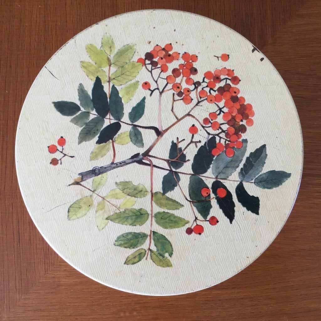 Vintage IRA Denmark blik – motief lijsterbessen - bladeren., Ophalen of Verzenden, Huis en Inrichting