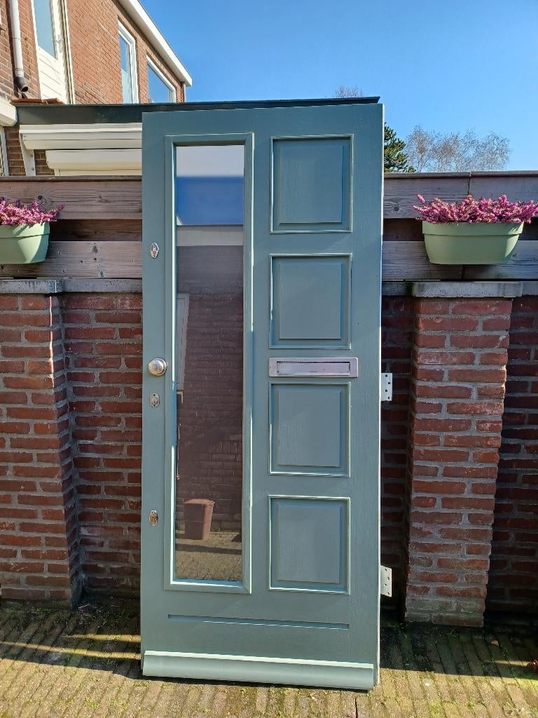 Voordeur volkern hardhout, Doe-het-zelf en Verbouw, Deuren en Horren, Ophalen, Gebruikt, 80 tot 100 cm, Buitendeur