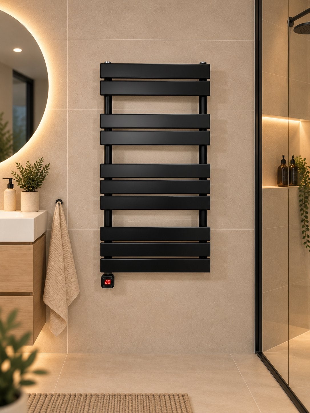 Elektrische badkamer radiator zwart, Info@d-radiatoren.nl, Radiator, Minder dan 60 cm, Ophalen of Verzenden