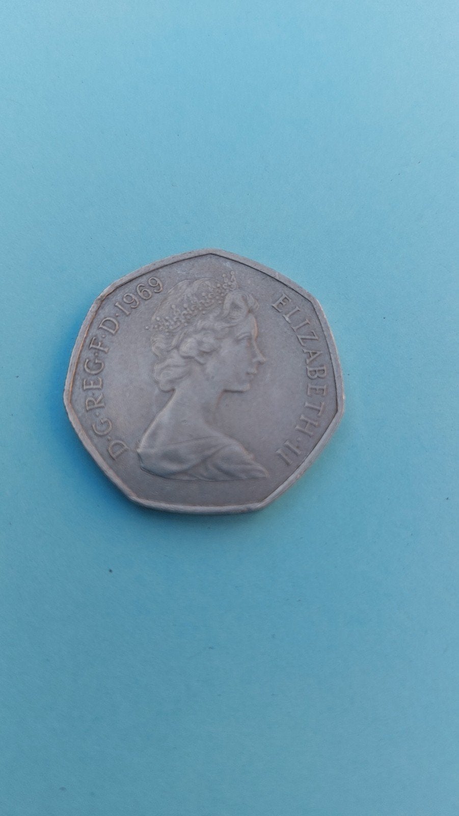Britse 50 New Pence. 1969., Ophalen of Verzenden, Overige landen