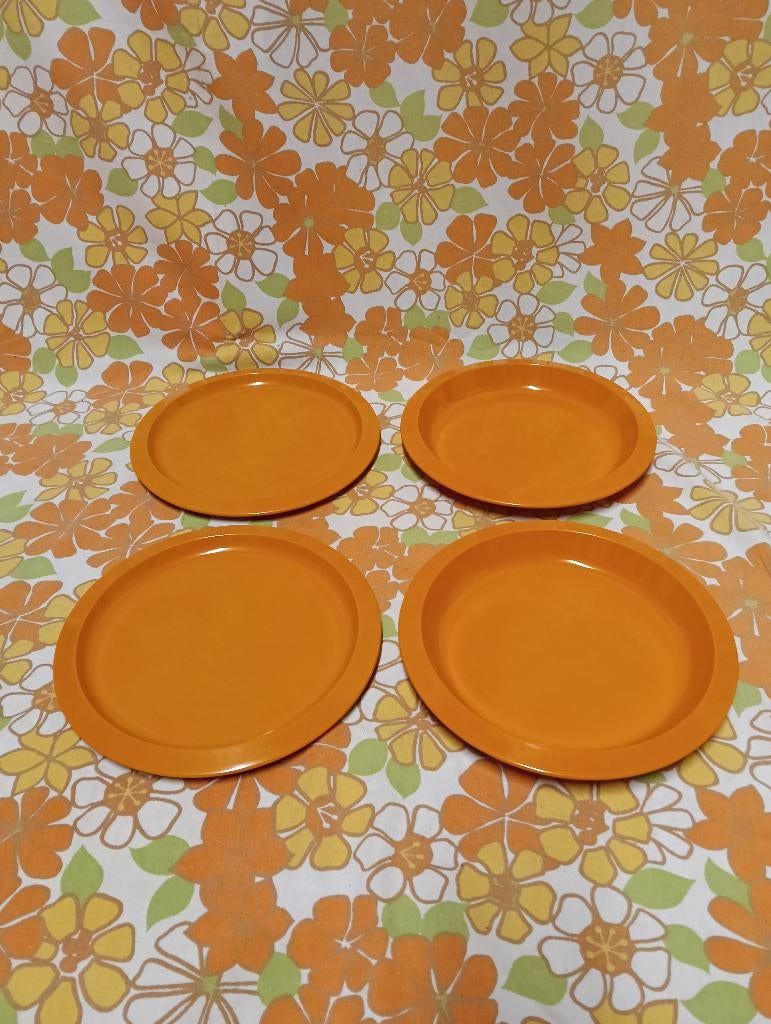 Vintage  Oranje Tiger camping servies, Verzenden, Gebruikt