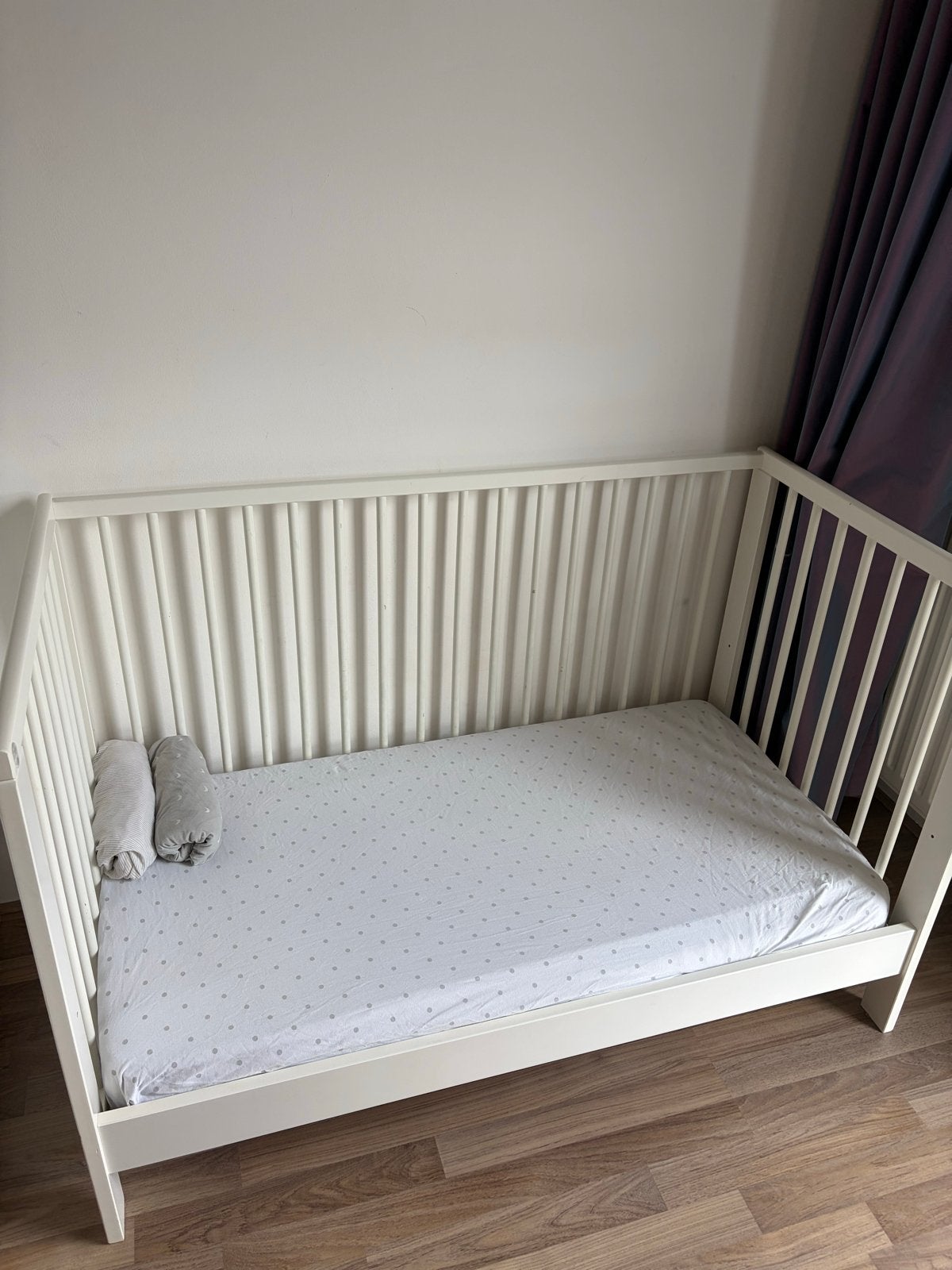 IKEA Gulliver ledikant met AeroSleep matras en beddengoed, Ophalen, Wit, Zo goed als nieuw, 200 cm