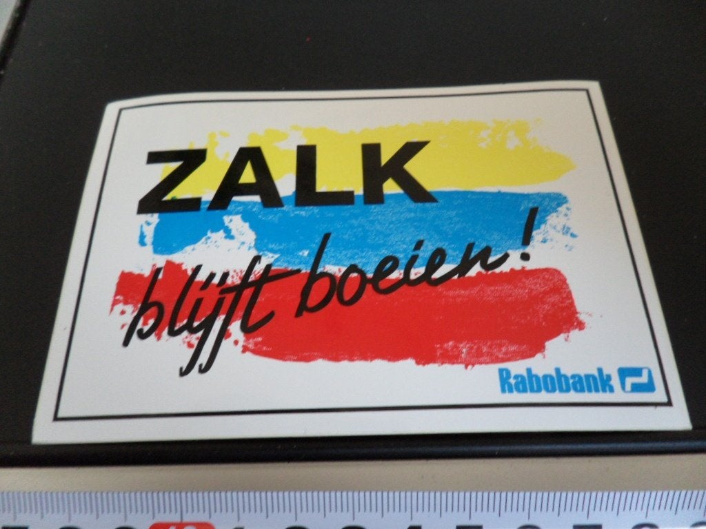 sticker RABOBANK  ZALK blijft boeien !, Verzamelen, Stickers, Ophalen, Zo goed als nieuw