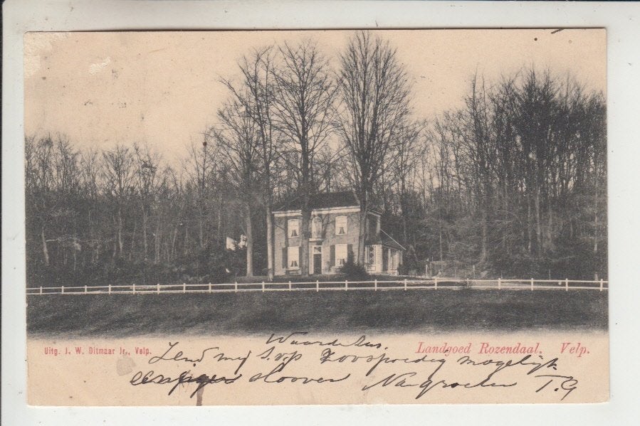 Velp, Landgoed Rozendaal, Ophalen of Verzenden, Voor 1920, Gelopen, Gelderland