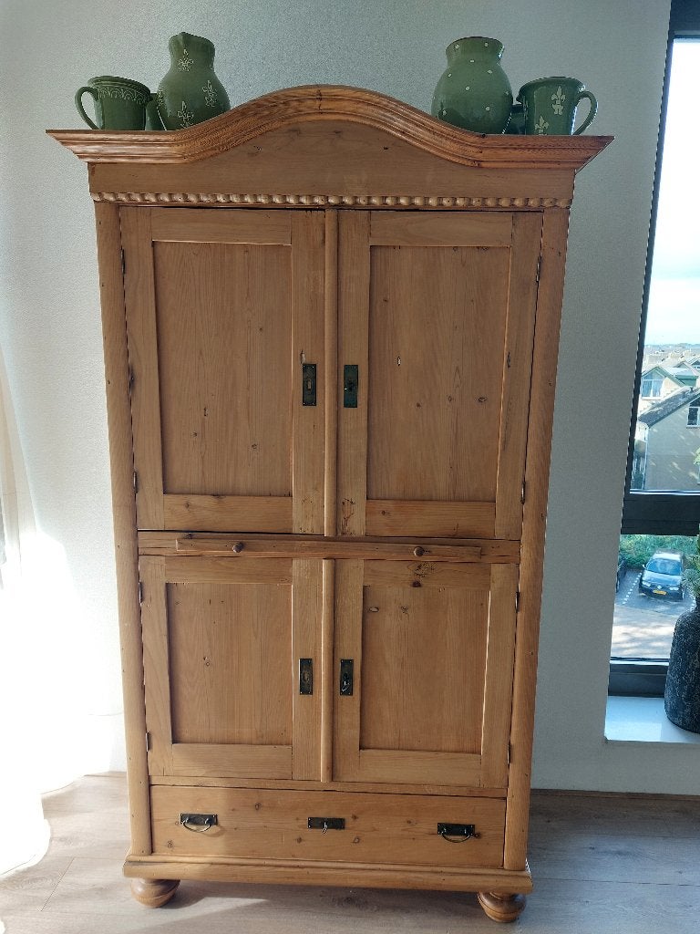 Grenen televisiekast - met deuren, Ophalen, Gebruikt, 200 cm of meer, 50 tot 100 cm