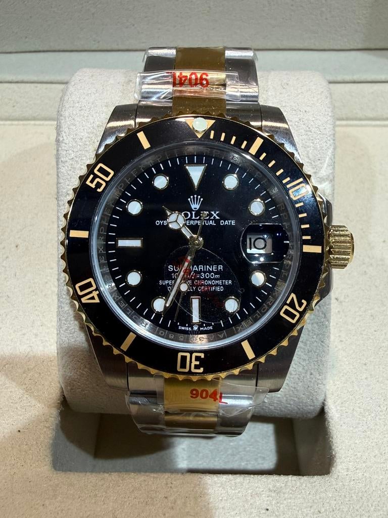Rolex submariner goud zwart, Ophalen of Verzenden, Waterdicht, Nieuw, Android