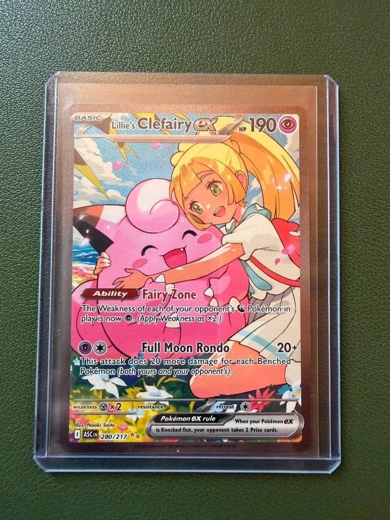 Pokémon Lillie’s Clefairy ex 280/217 Asc. Her. – SIR NM, Ophalen of Verzenden, Nieuw, Losse kaart, Foil