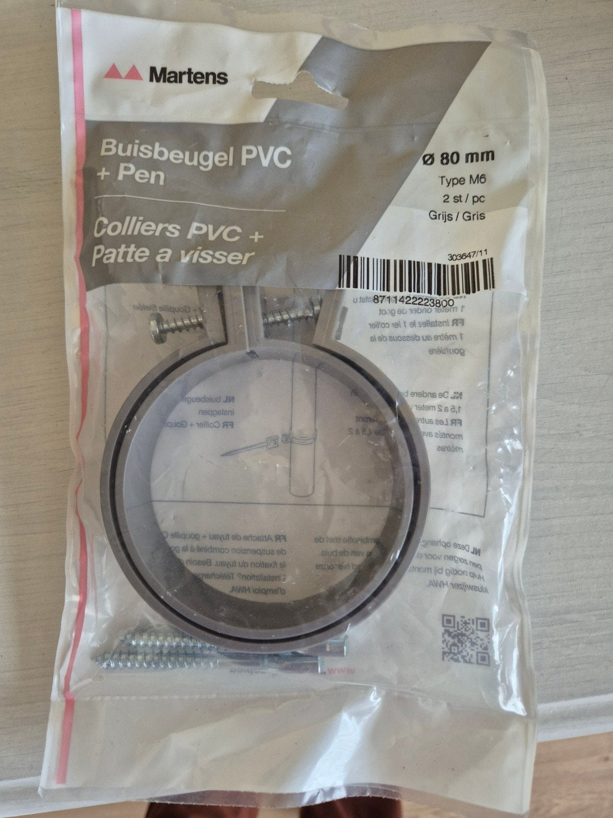 Martens Buisbeugel PVC + pen 80 mm - Nieuw in verpakking, Doe-het-zelf en Verbouw, Ophalen of Verzenden, Nieuw