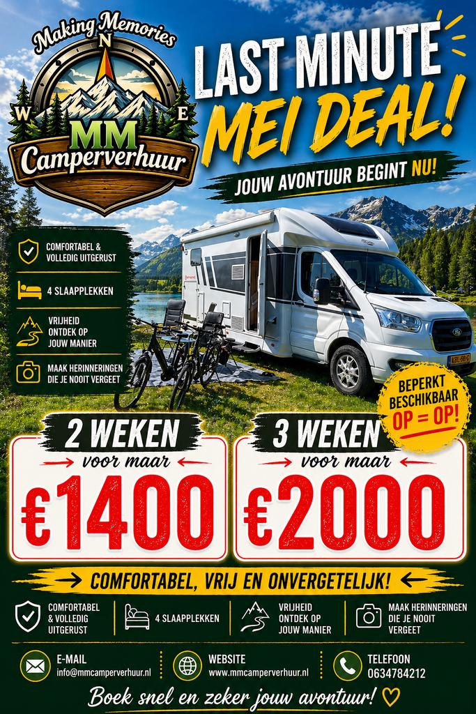 Aktie! Last Minute korting voor Mei Carado T447 2/3 weken, Caravans en Kamperen