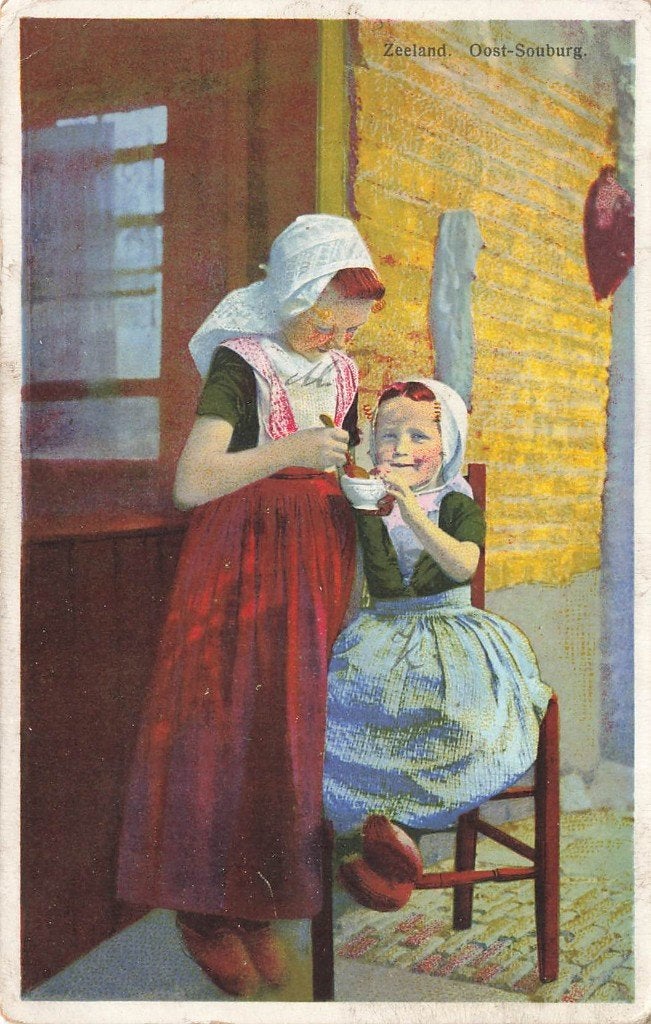 Zeeland, Oost-Souburg, Klederdracht, Ophalen of Verzenden, 1920 tot 1940, Gelopen, Zeeland