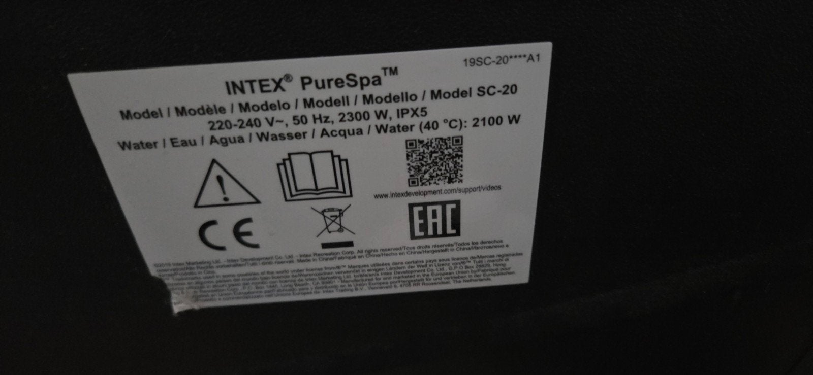 Intex PureSpa Jacuzzi Pomp - Model SC-20, Ophalen
