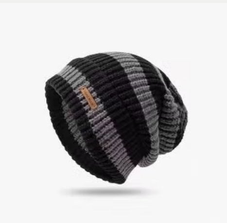 Warme gebreide muts / beanie gestreept voor dames, Kleding | Dames, Mutsen, Sjaals en Handschoenen, Ophalen of Verzenden, Nieuw