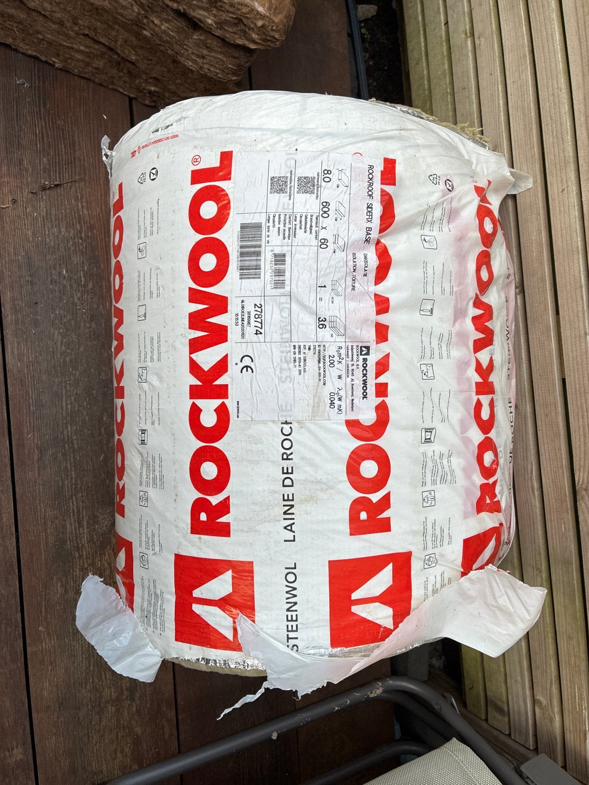 Rockwool Steenwol Isolatie - 8 cm dik, 3,6 m², 4 tot 8 cm, Nieuw, Steenwol, 15 m² of meer