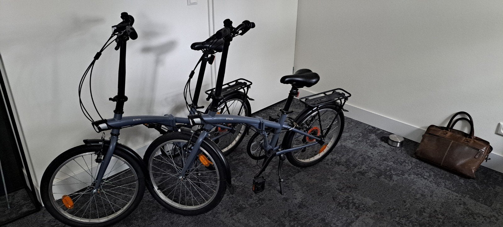 2 Vouwfietsen Btwin  Fold 120 blauw/grijs, Fietsen en Brommers, Fietsen | Vouwfietsen, 20 inch of meer, Versnellingen, Nieuw, Totaal opvouwbaar