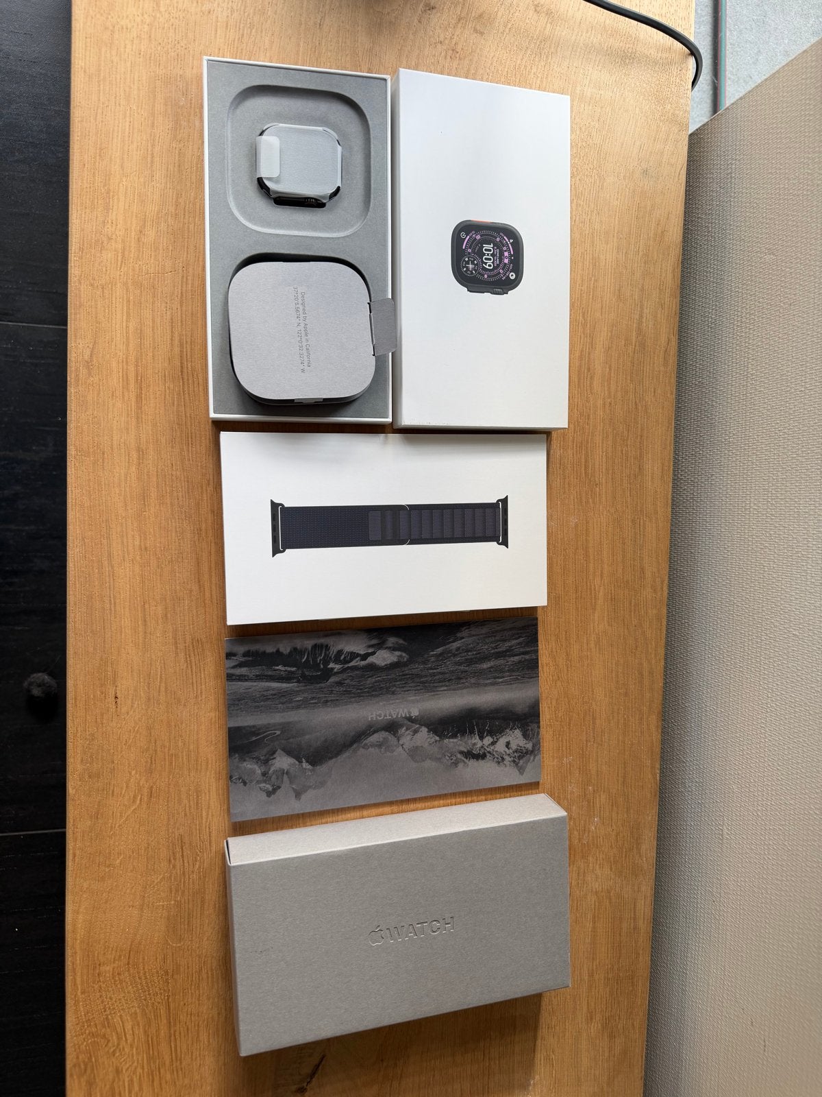 Apple Watch Ultra 3 – 49mm – Black Titanium – Complete set, Ophalen, Stappen, Zwart, IOS