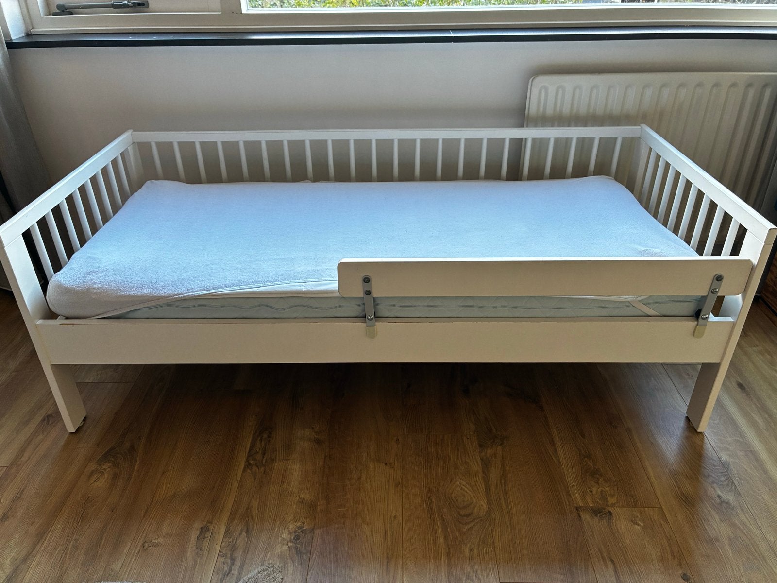 IKEA SULTAN LADE Kinderbed met matras en bedhekje, Gebruikt, 70 tot 85 cm, 140 tot 160 cm, Ophalen