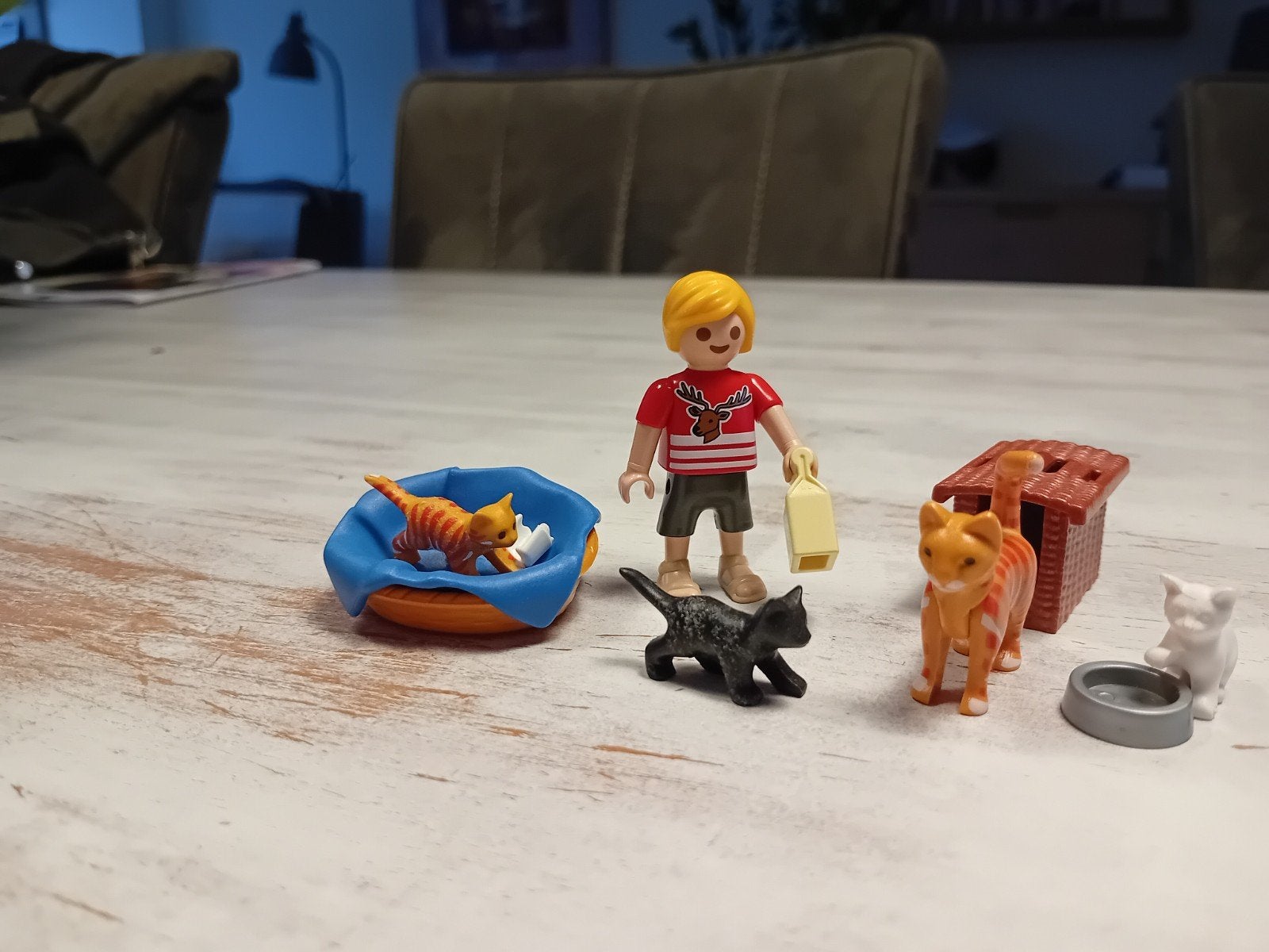 Playmobil Poezenfamilie met mand - City Life 5535, Ophalen, Gebruikt, Complete set, City life