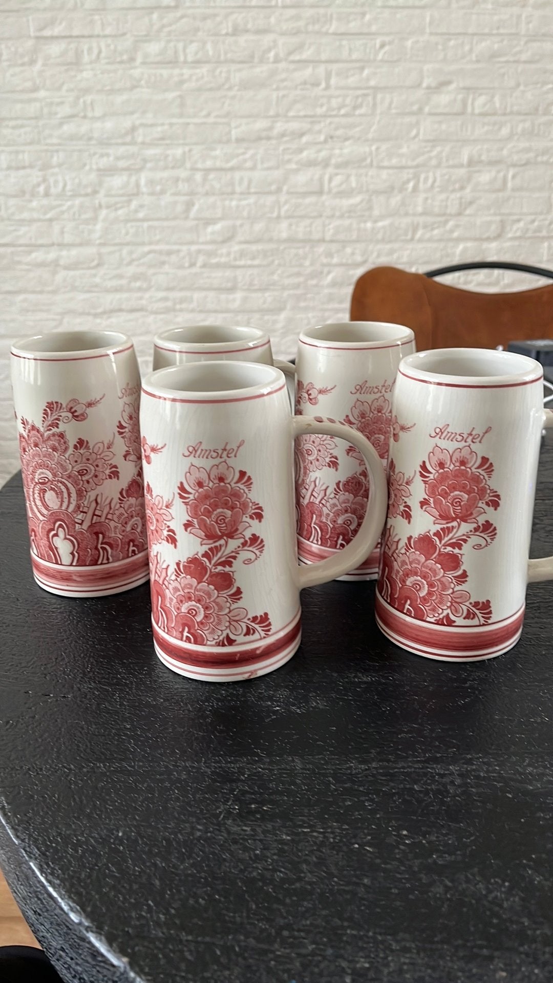 Bierpul amstel red delft! €5,00 p st., Ophalen of Verzenden, Zo goed als nieuw, Pul(len), Amstel