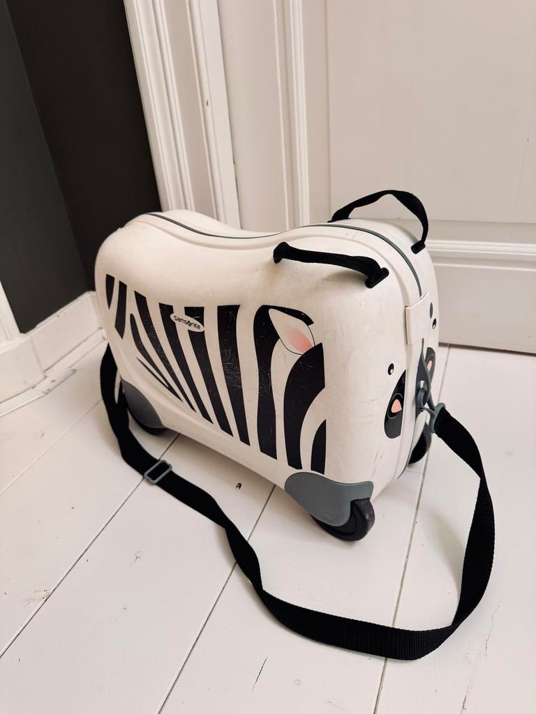 Samsonite Kinderkoffer Zebra op Wielen, Sieraden, Tassen en Uiterlijk, Koffers, Wieltjes, Gebruikt, Hard kunststof, Minder dan 50 cm