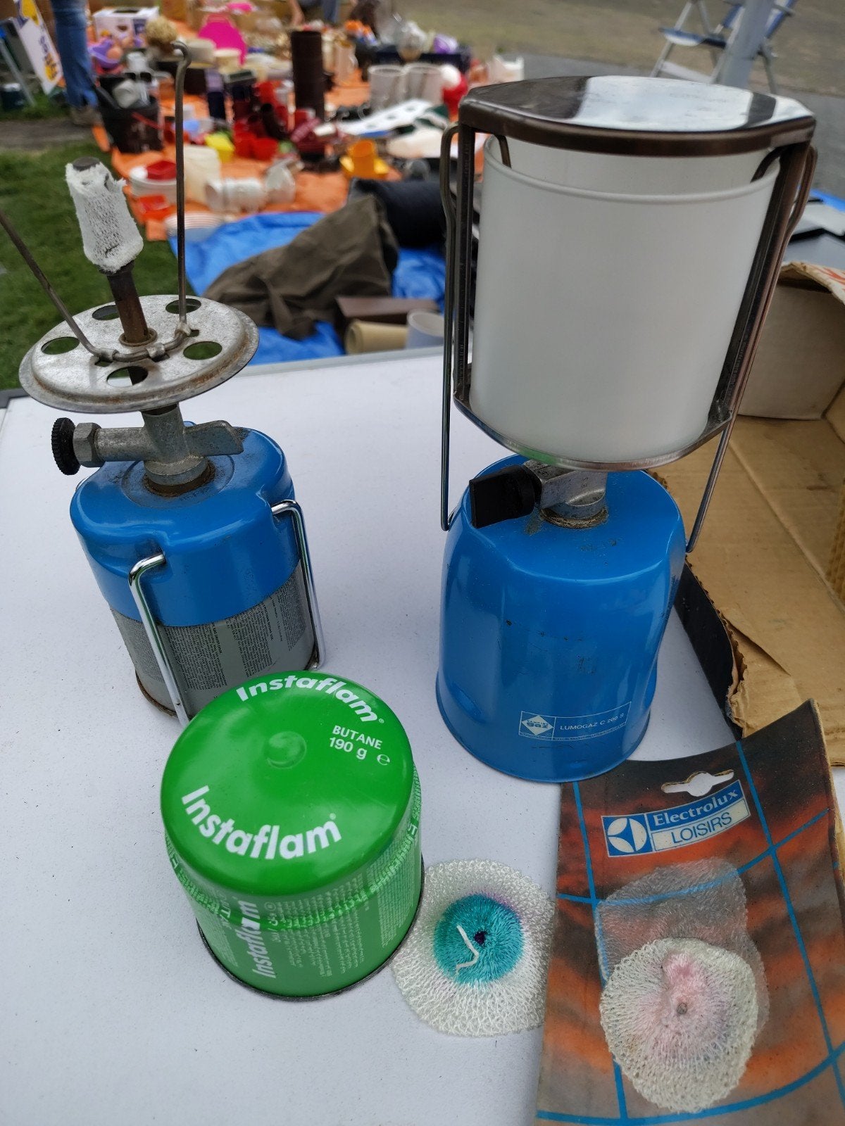 Camping lantaarn set met gasfles, Caravans en Kamperen, Ophalen of Verzenden, Gebruikt