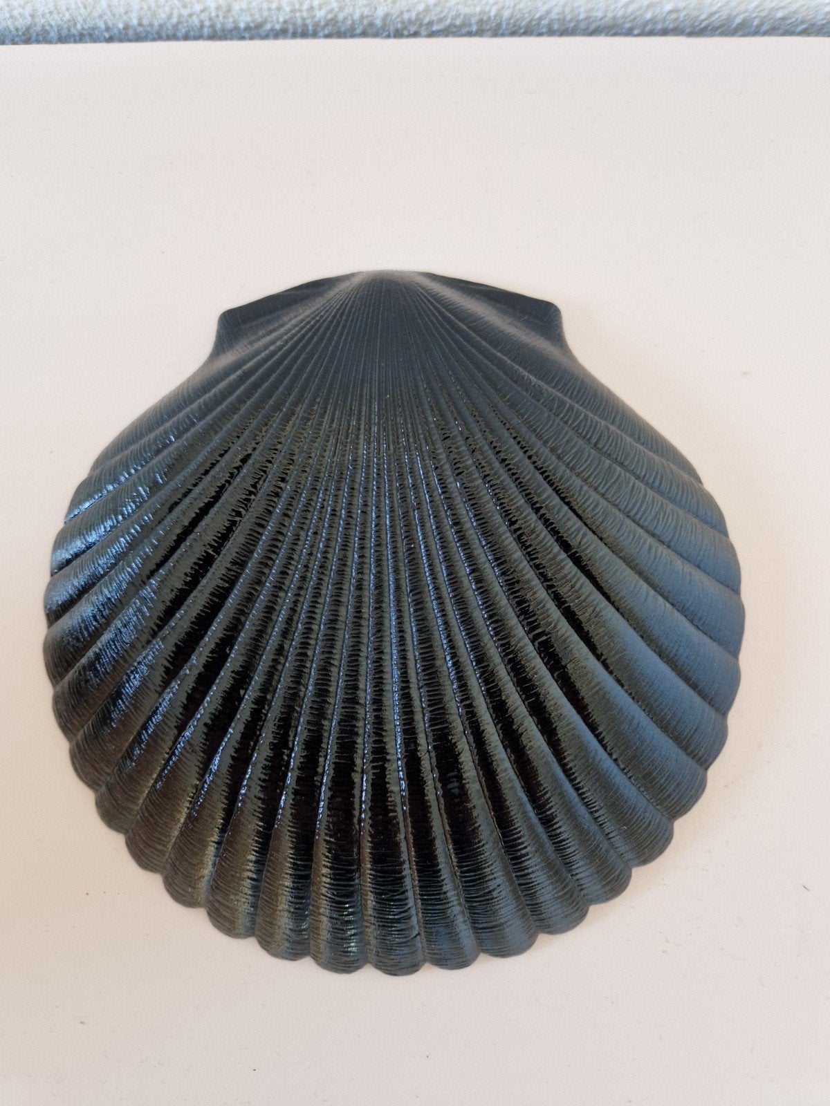 Zwarte Schelpvormige Schaal - Decoratief en Stijlvol, Schaal, Rond, Geribbeld, Ophalen of Verzenden