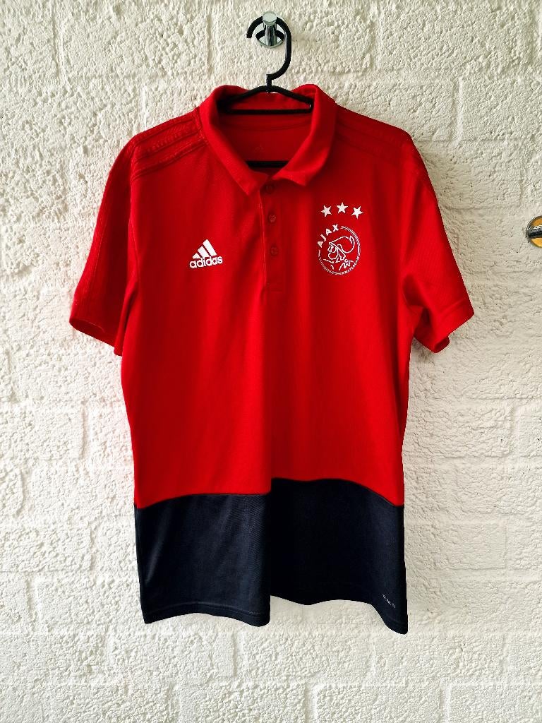 Adidas Ajax polo 18/19 rood zwart maat L, Ophalen of Verzenden, Zo goed als nieuw, Shirt