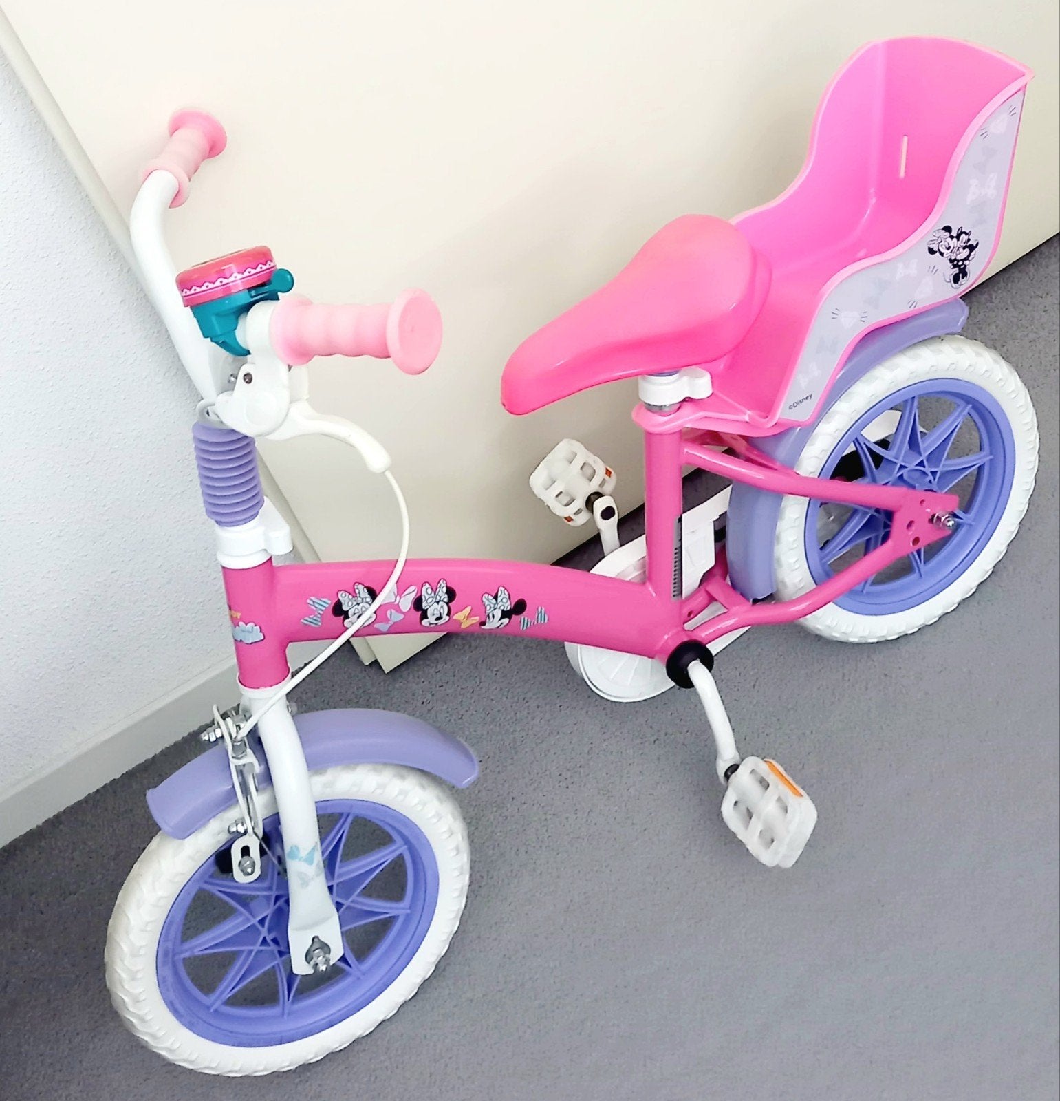 Minnie Mouse kinderfietsje 10 inch, Ophalen, Disney, Velgrem, Minder dan 16 inch