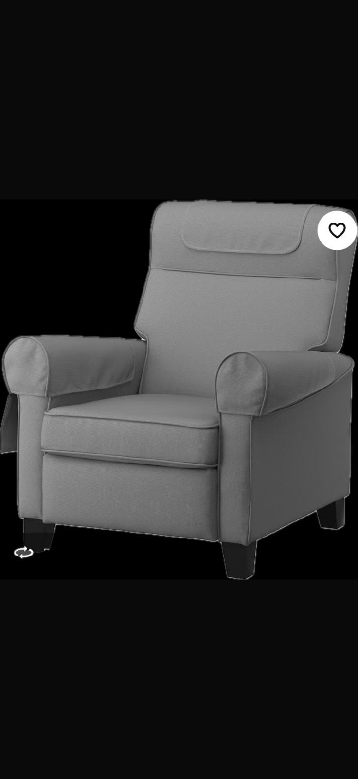IKEA MUREN Relaxfauteuil, Remmarn lichtgrijs ZGAN‼️, Ophalen of Verzenden, Zo goed als nieuw, Stof, 75 tot 100 cm