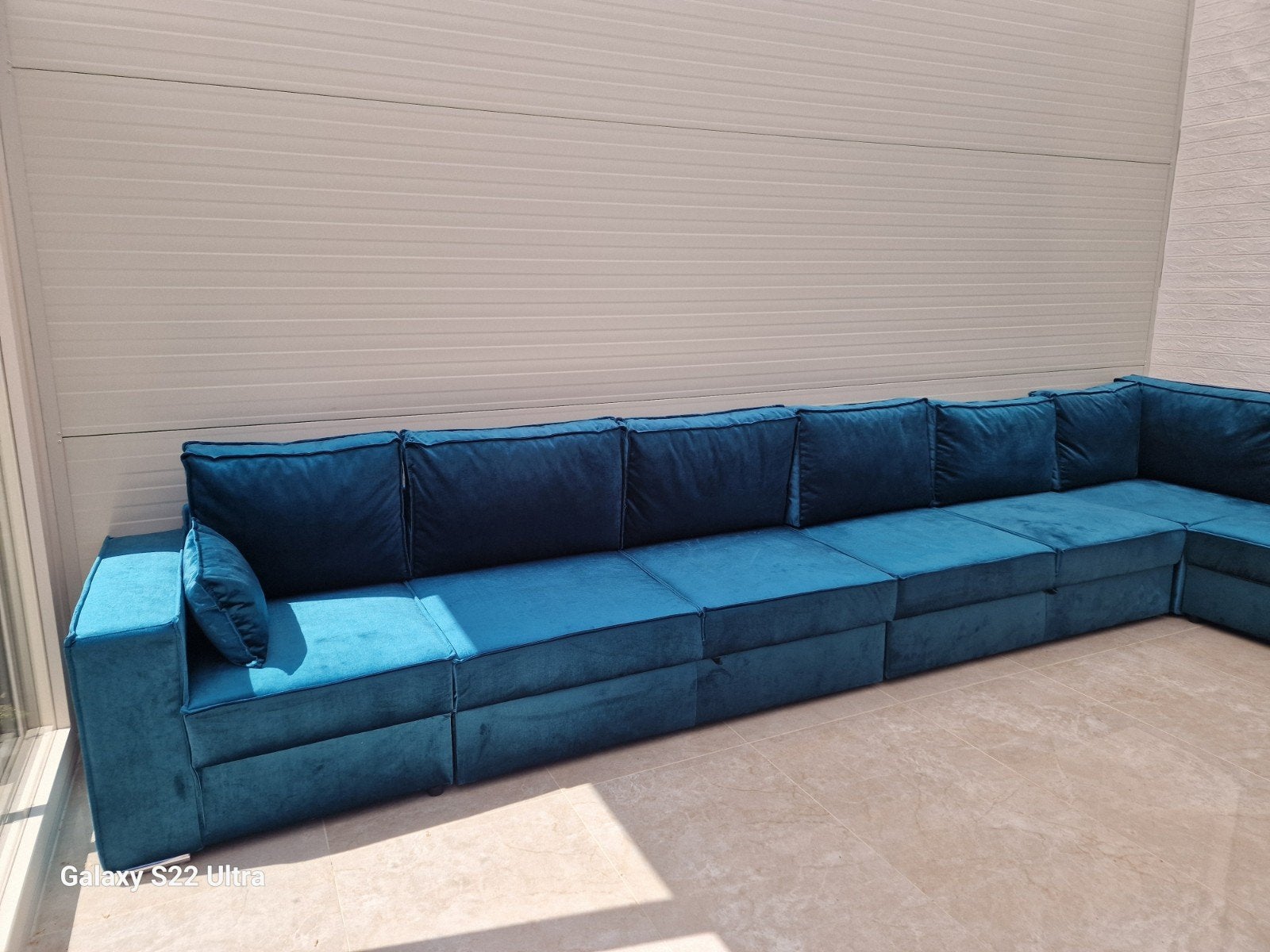 Mooie grote slaapbank in teal kleur, Huis en Inrichting, Slaapkamer | Slaapbanken, Zo goed als nieuw, Overige maten, Overige maten