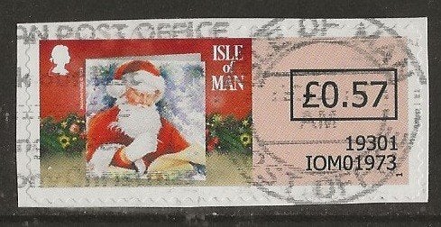 Eiland Man 84, kerstman, Verzenden, Gestempeld
