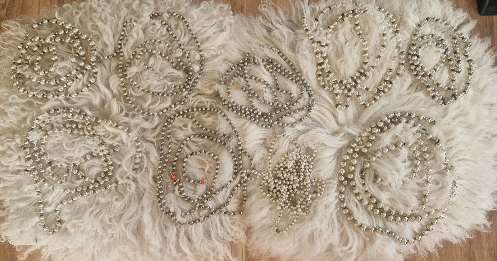 Lotje 9 oude glaskralenkettingen~kralenketting~glasketting, Ophalen of Verzenden, Gebruikt