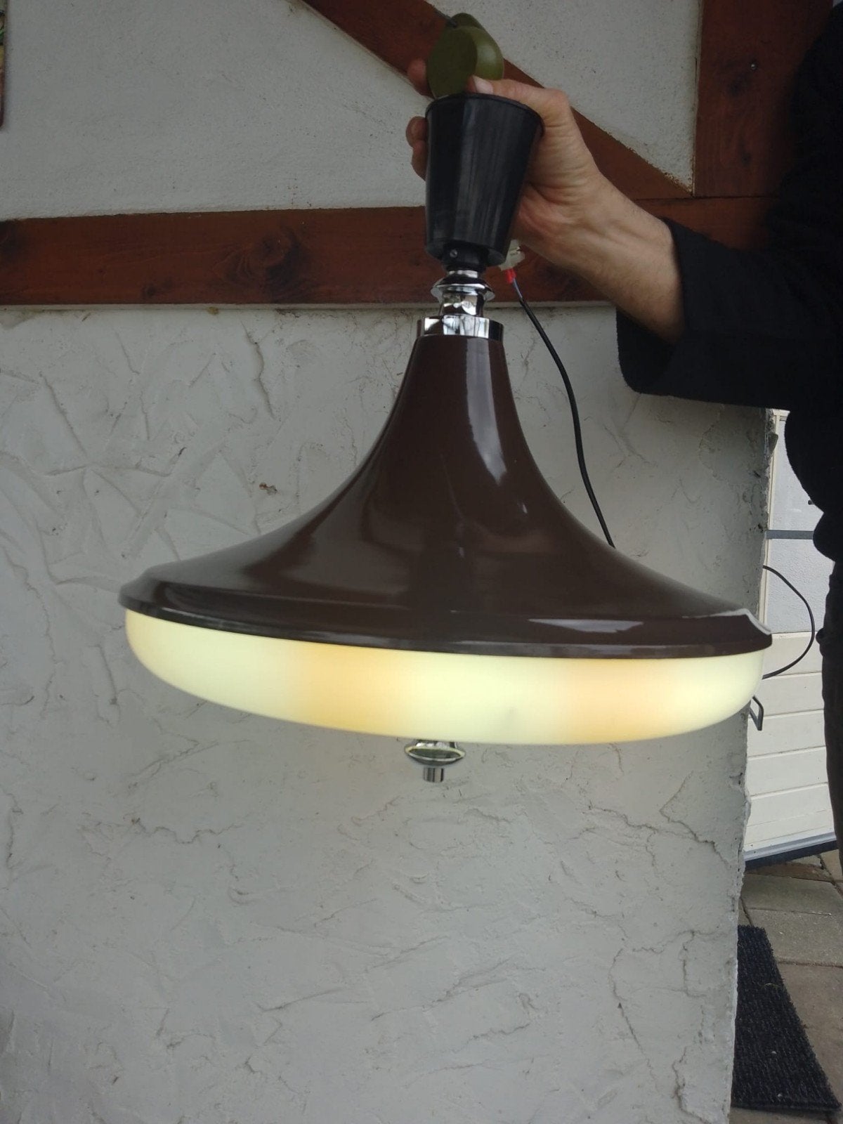 bruine space age lamp retro / vintage, Ophalen