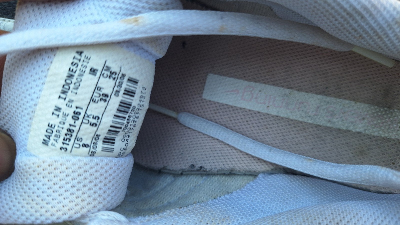 Nike hardloopschoenen, maat 39, Nike, Ophalen of Verzenden, Gedragen, Wit