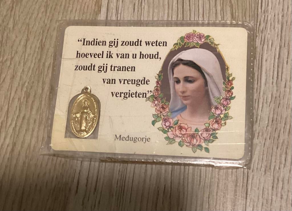 Madonna ,Medugorje..munt om te laten zegenen..mooi!!!, Ophalen of Verzenden