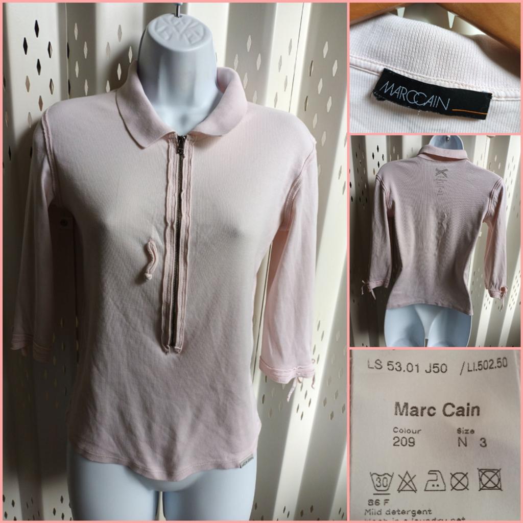 Marc Cain roze dames poloshirt rits en 3/4 mouwen N3, Maat 38/40 (M), Marc Cain, Ophalen of Verzenden, Roze