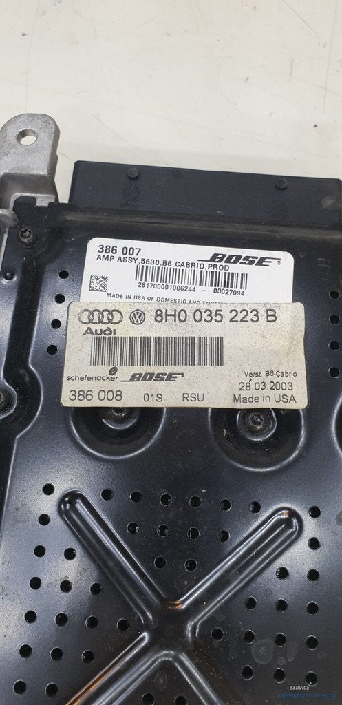 Audio versterker Bose A4 B6 Audi 8H0035223B origineel gebrui, Gebruikt, AUDI AG, Auto-Union-Strasse 1
85045  Ingolstadt, DE, Kundenbetreuung@audi.de