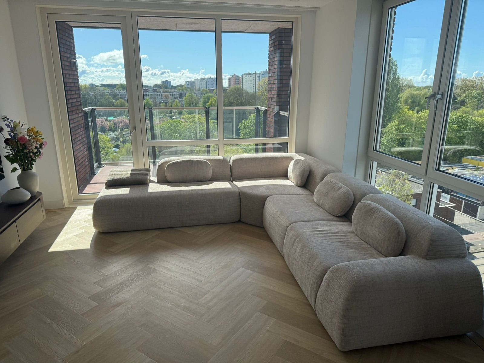 modulaire hoekbank – Nieuw & nooit gebruikt – Luxe chenille, Huis en Inrichting, Ophalen of Verzenden, Zo goed als nieuw, Stof